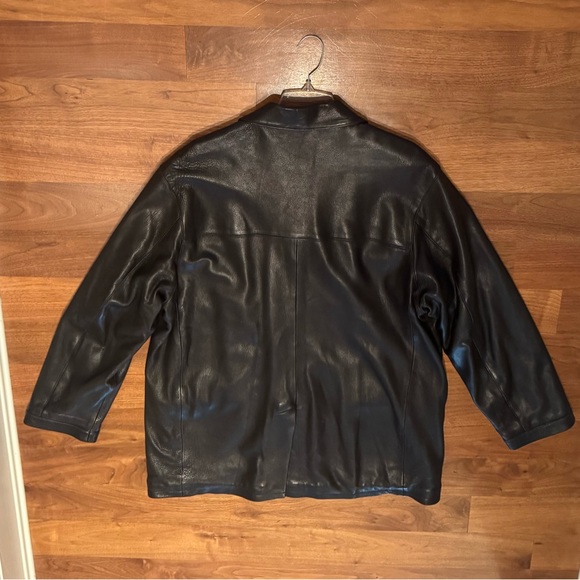 Men's Barneys New York Black Leather Jacket - Picture 2 of 6